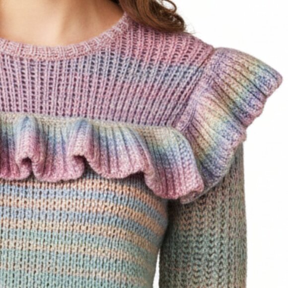 $425 LoveShackFancy Yumi Ruffle Alpaca wool Sweater S - Picture 12 of 12